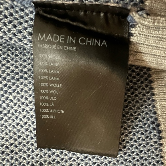 Club Monaco Floral  Wool Knit Short Sleeve Top Gray Blue Size L - Casual Spring - Picture 7 of 9